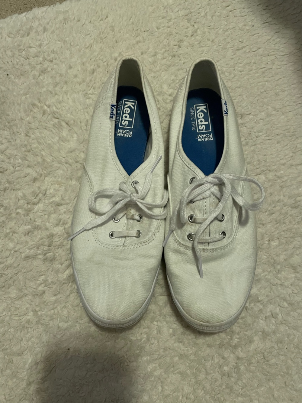 Women’s Keds White Canvas Lace-Up Sneakers